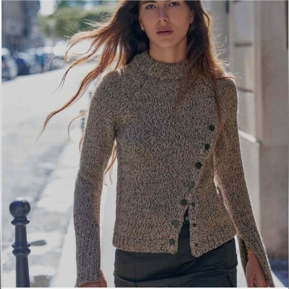 Zara Sweaters - NWOT Zara Asymmetric Button Knit Sweater